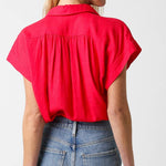 Melissa Button Down Blouse - Red - Elle Maxine
