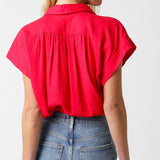 Melissa Button Down Blouse - Red - Elle Maxine