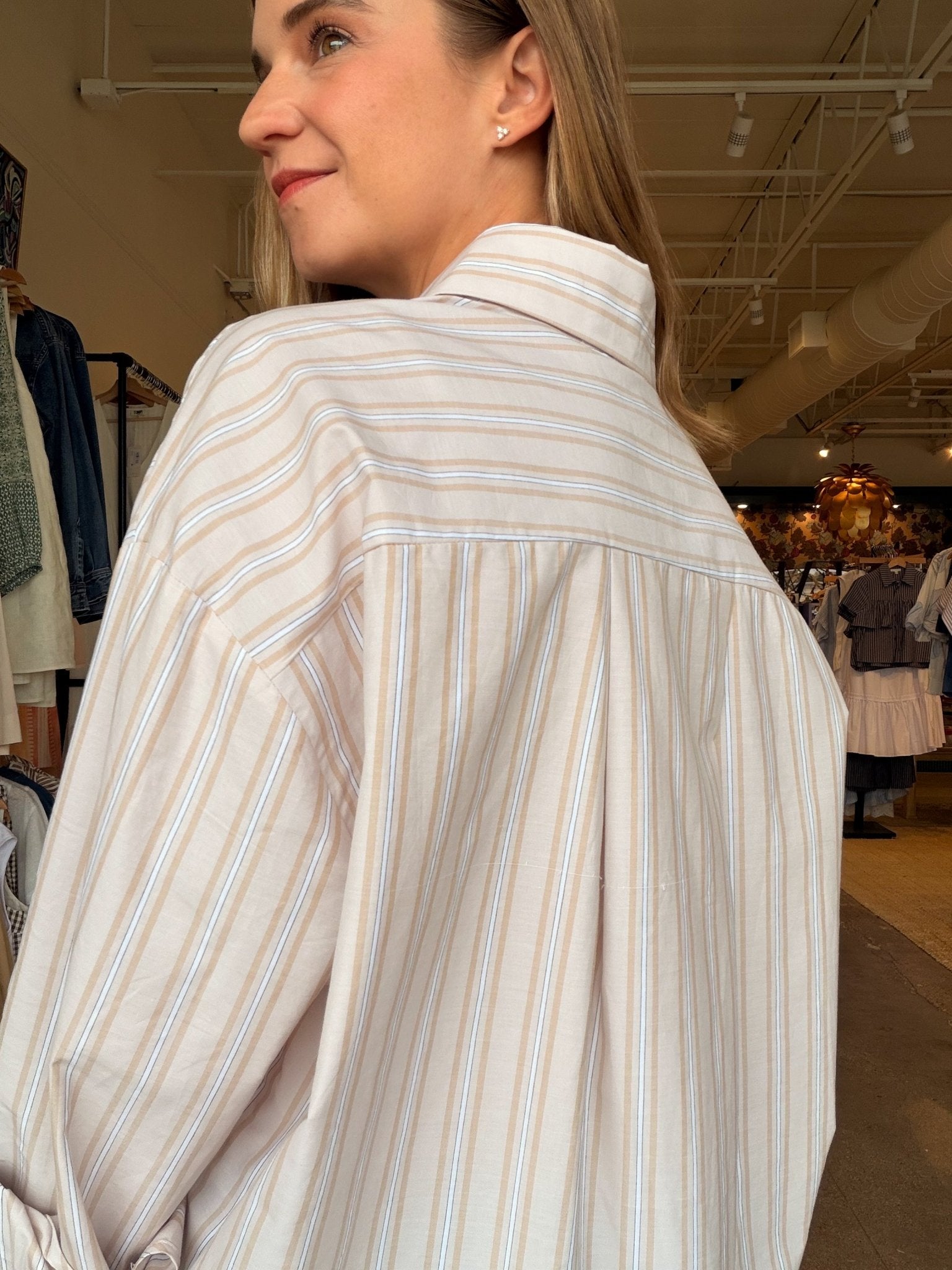 Micah Striped Button Down Top - Elle Maxine
