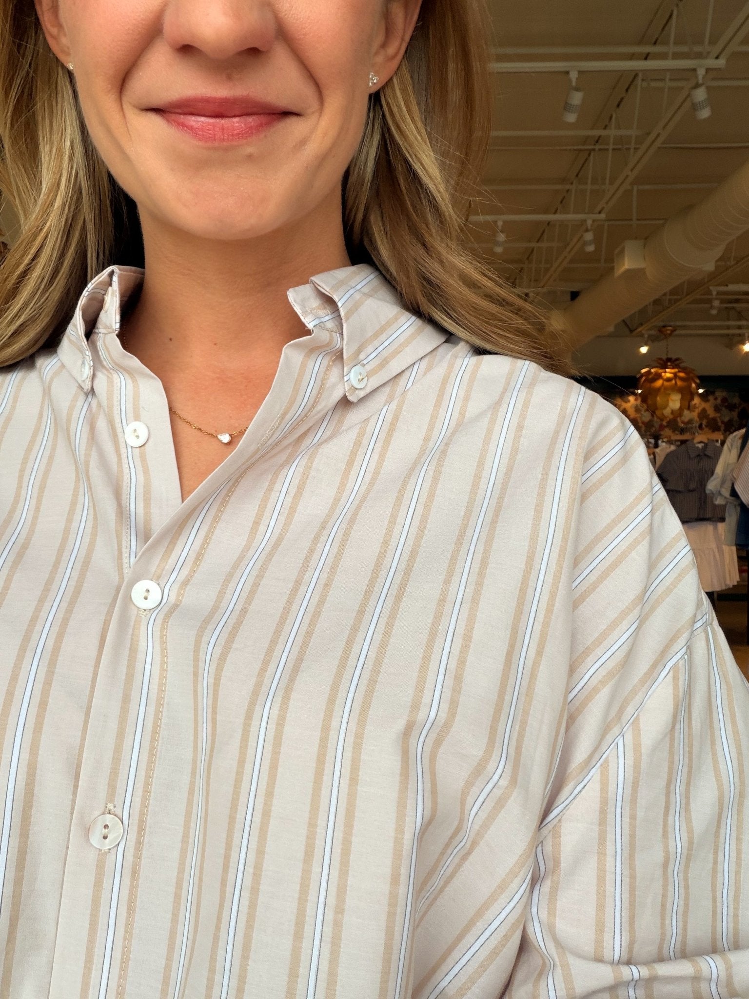 Micah Striped Button Down Top - Elle Maxine