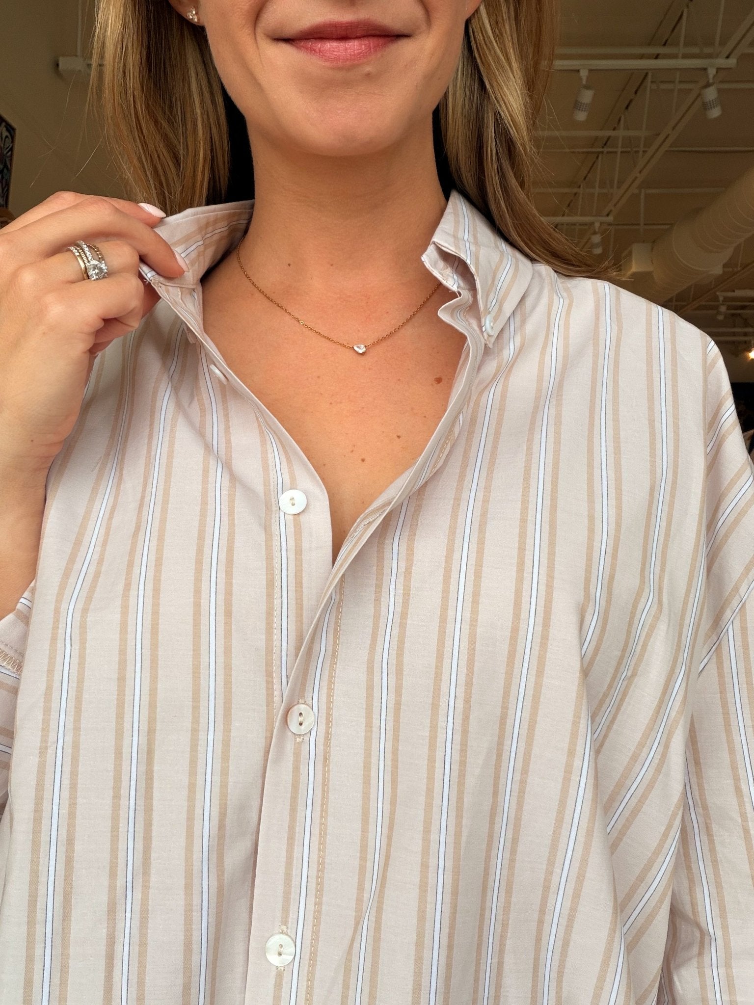 Micah Striped Button Down Top - Elle Maxine