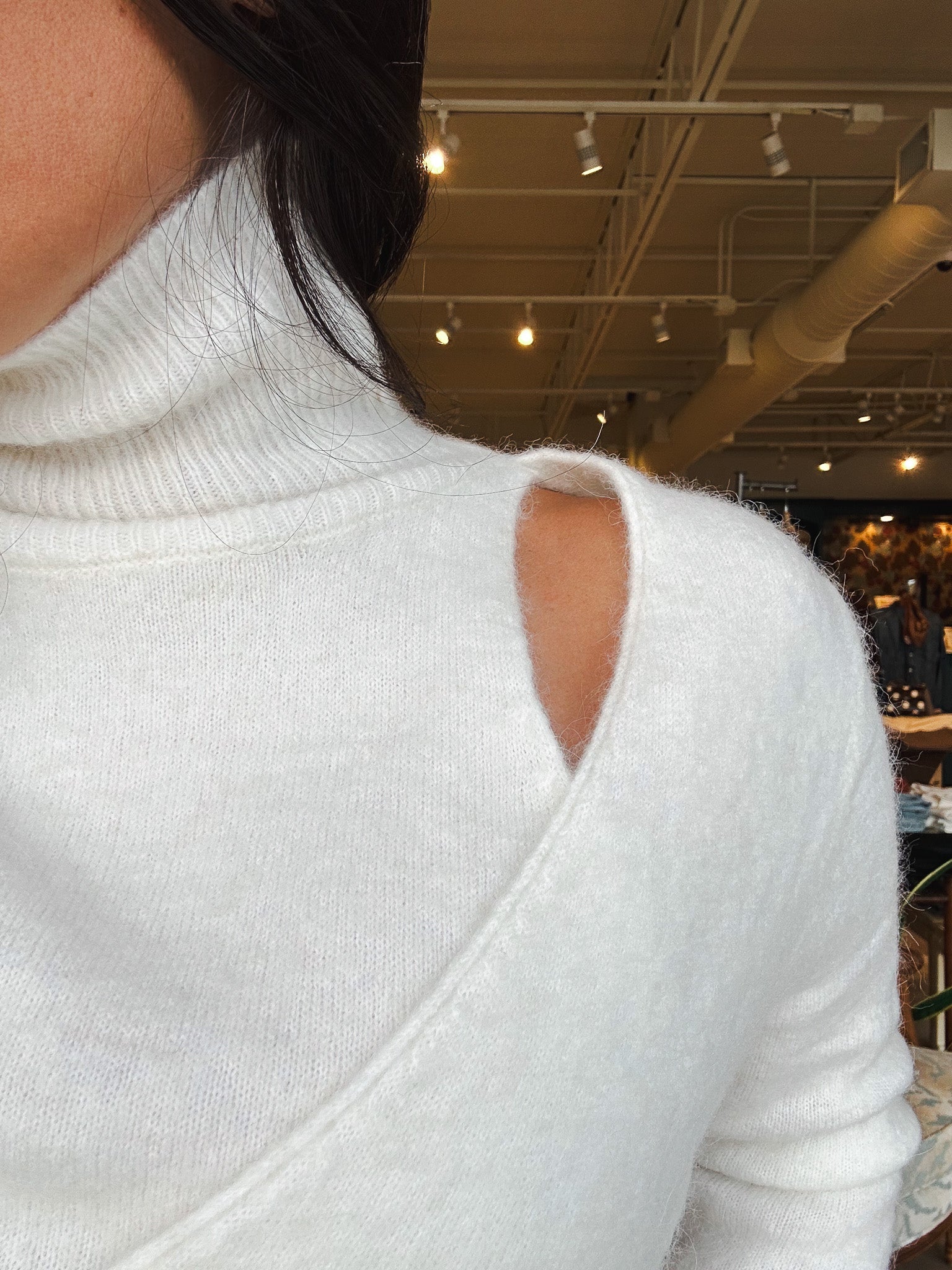 Michelle Wrap Sweater - Creme - Elle Maxine