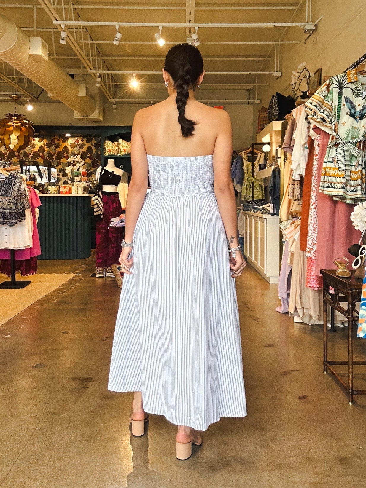 Midnight Stripe Maxi Dress - Elle Maxine