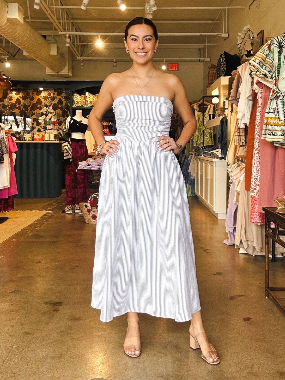 Midnight Stripe Maxi Dress - Elle Maxine