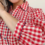 Mizuki Gingham Button Down Top - Elle Maxine