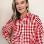 Mizuki Gingham Button Down Top - Elle Maxine