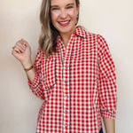Mizuki Gingham Button Down Top - Elle Maxine