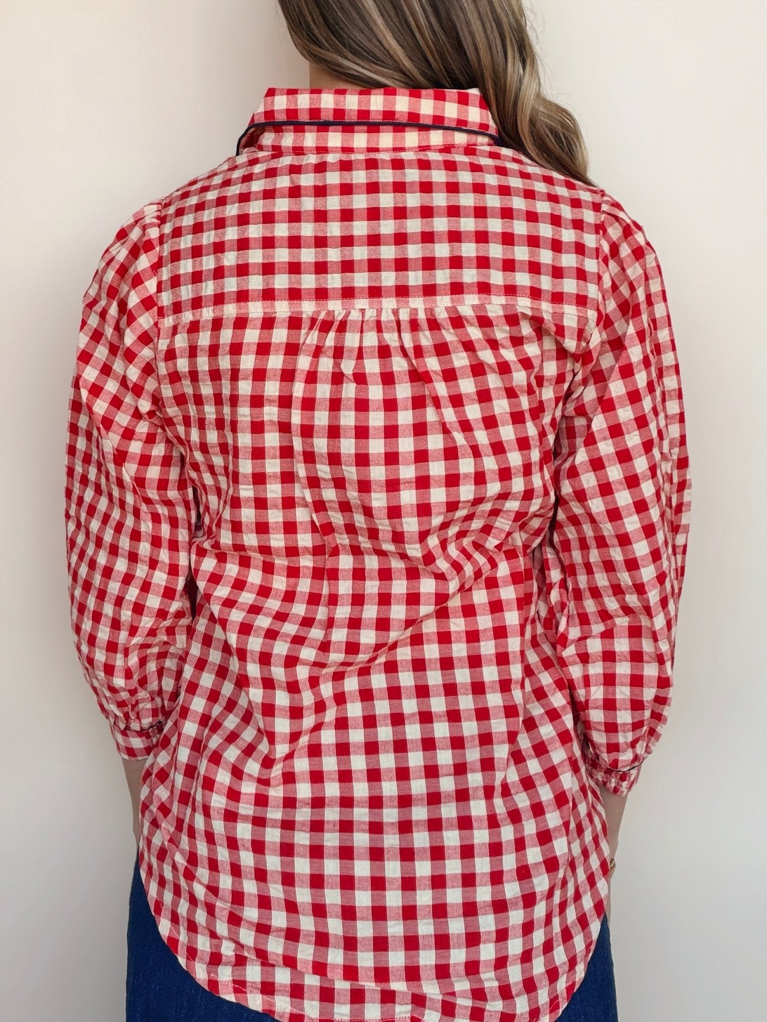 Mizuki Gingham Button Down Top - Elle Maxine
