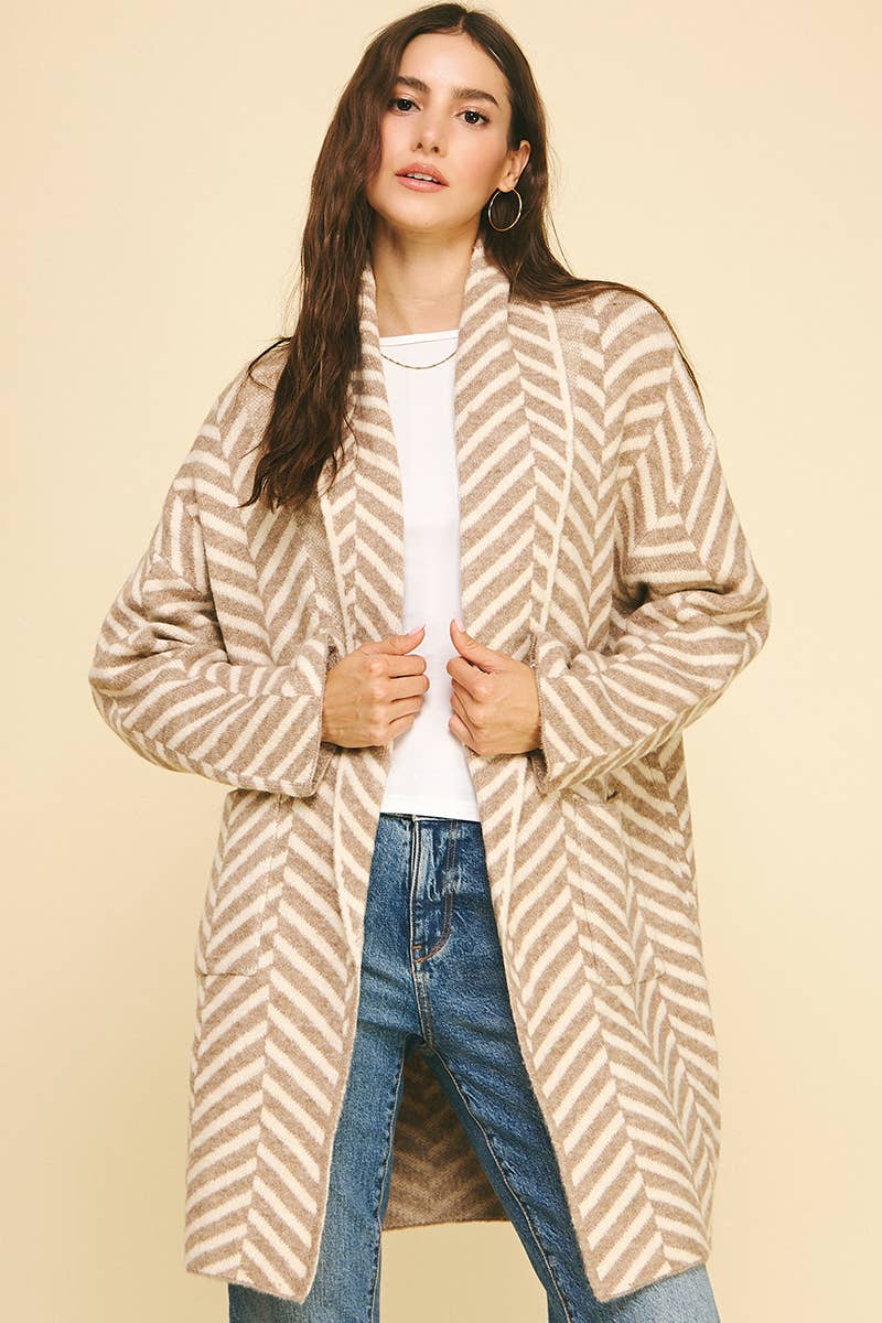 Molly Diagonal Stripe Cardigan - Elle Maxine