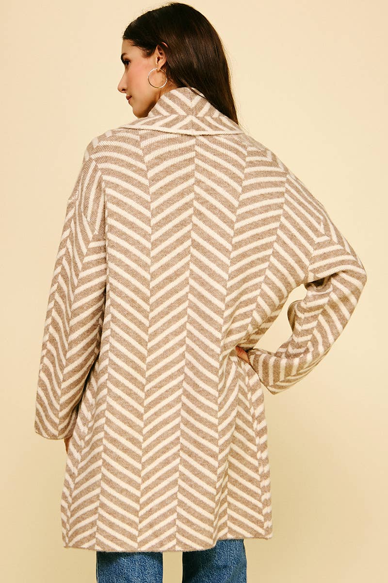 Molly Diagonal Stripe Cardigan - Elle Maxine