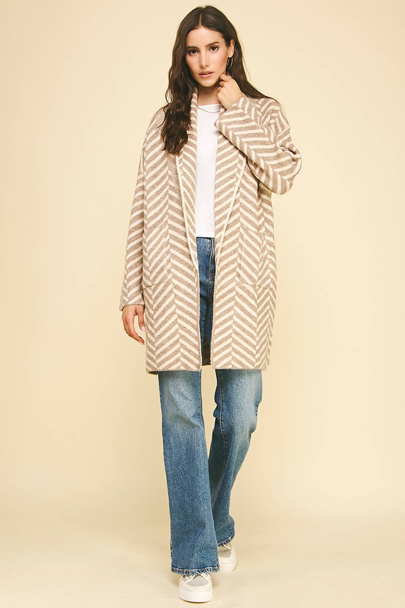 Molly Diagonal Stripe Cardigan - Elle Maxine
