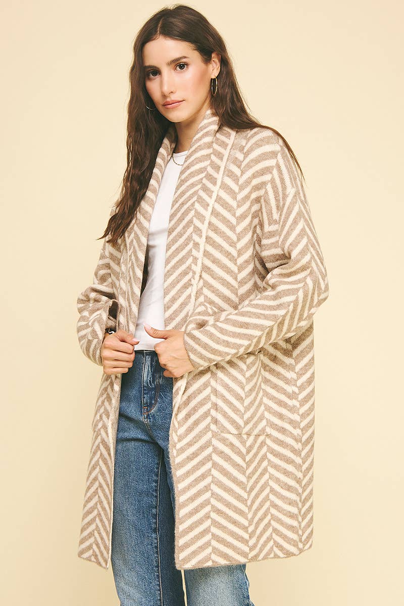 Molly Diagonal Stripe Cardigan - Elle Maxine