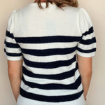 Monika Short Sleeve Striped Sweater - Elle Maxine
