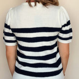 Monika Short Sleeve Striped Sweater - Elle Maxine