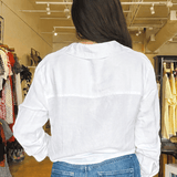 More Love Linen Tie Top - White - Elle Maxine