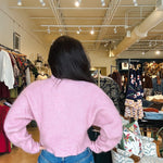 Morgane Collared Cardigan - Rose - Elle Maxine