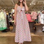Mythic Petals Tie Midi Dress - Elle Maxine
