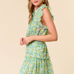 Nadia Floral Chiffon Button - Down Dress - Elle Maxine
