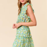 Nadia Floral Chiffon Button - Down Dress - Elle Maxine