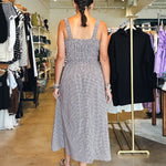 Nadia Gingham Maxi Dress - Brown - Elle Maxine
