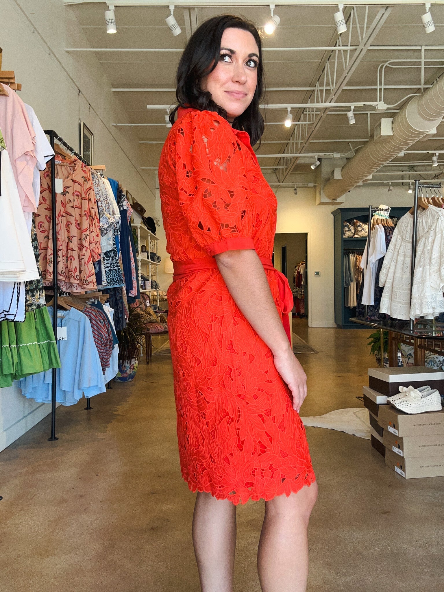 Nadia Lace Shirtdress - Elle Maxine