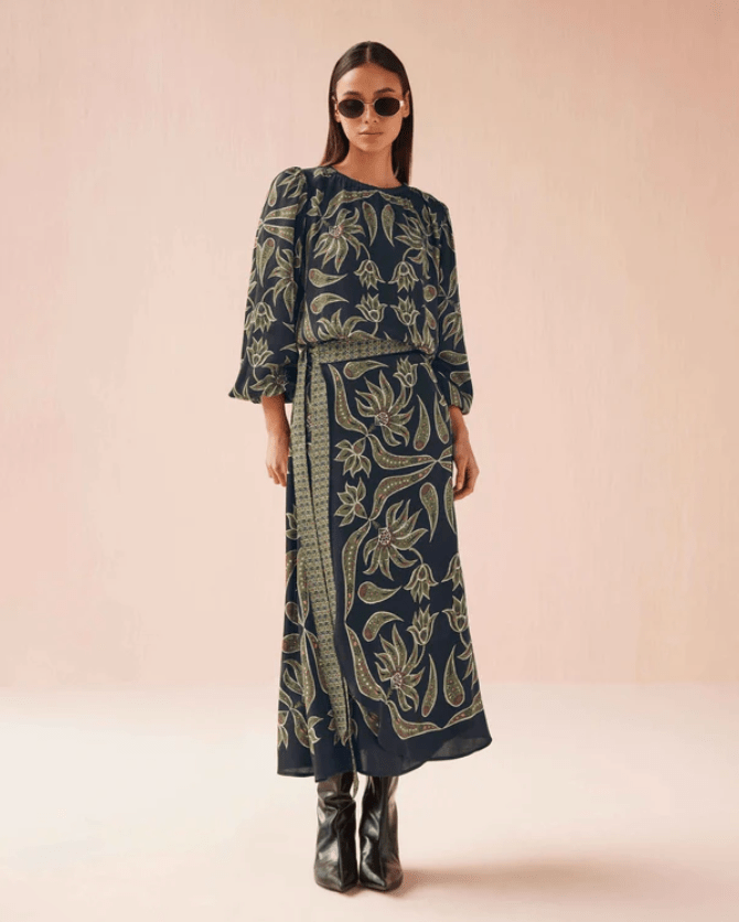 Nalini Wrap Skirt - Onyx - Elle Maxine