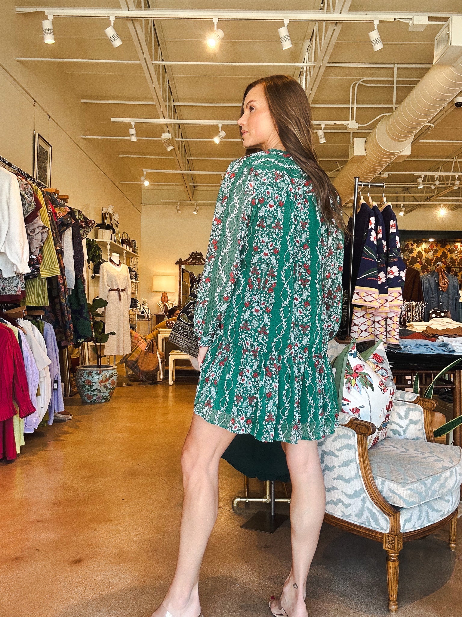 Natasha Dress - Ivy Lane Green - Elle Maxine