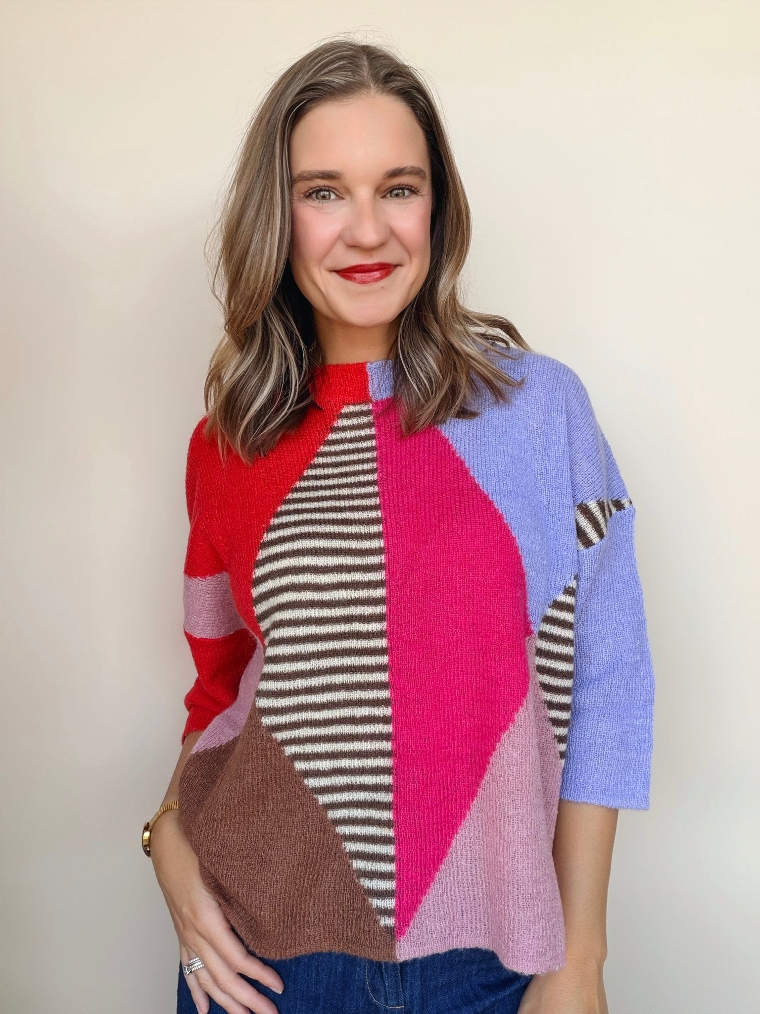Neapolitan Patterned Sweater - Elle Maxine