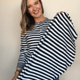 Neela Stripe Scarf Sweater - Elle Maxine