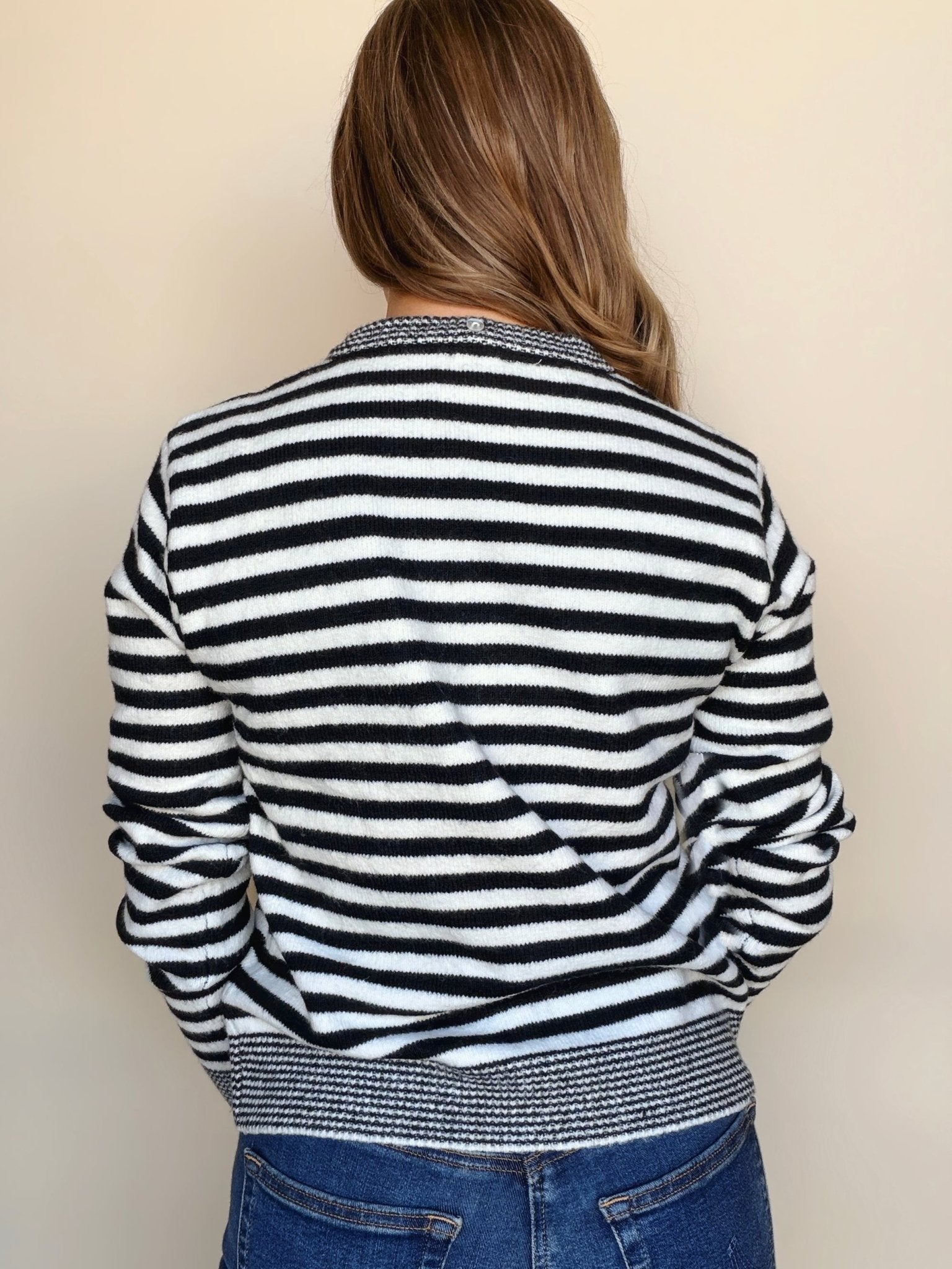 Neela Stripe Scarf Sweater - Elle Maxine