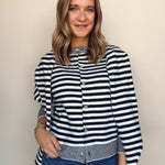 Neela Stripe Scarf Sweater - Elle Maxine