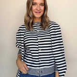 Neela Stripe Scarf Sweater - Elle Maxine