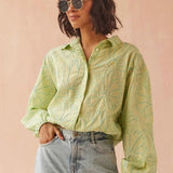 Nero Textured Blouse - Agave - Elle Maxine