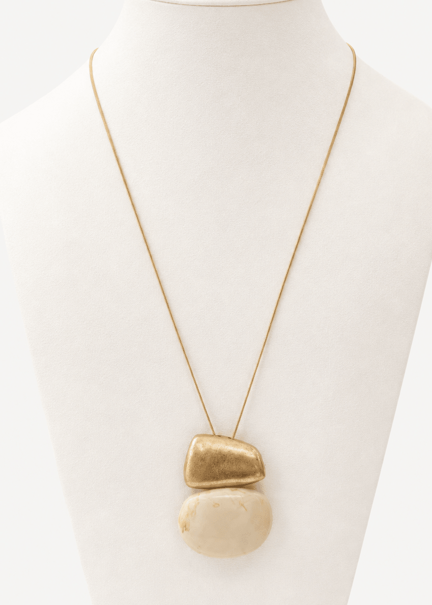 Nicola Abstract Stone Long Necklace - Elle Maxine