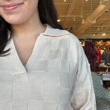 Nina Collared Sweater - Taupe - Elle Maxine