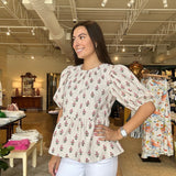 Nina Cottage Stripe Top - Elle Maxine