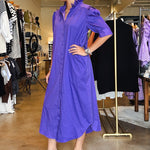 Nina Midi Shirt Dress - Purple - Elle Maxine