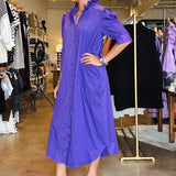 Nina Midi Shirt Dress - Purple - Elle Maxine