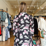 Nina Mini Dress - Black Floral - Elle Maxine