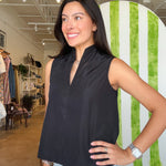 Nina Stand Collar Sleeveless Blouse - Elle Maxine