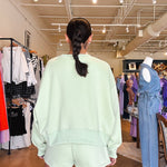 Nora Crew Neck Sweatshirt - Sage - Elle Maxine