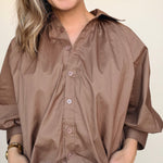 Nora Poplin Bubble Sleeve Top - Elle Maxine