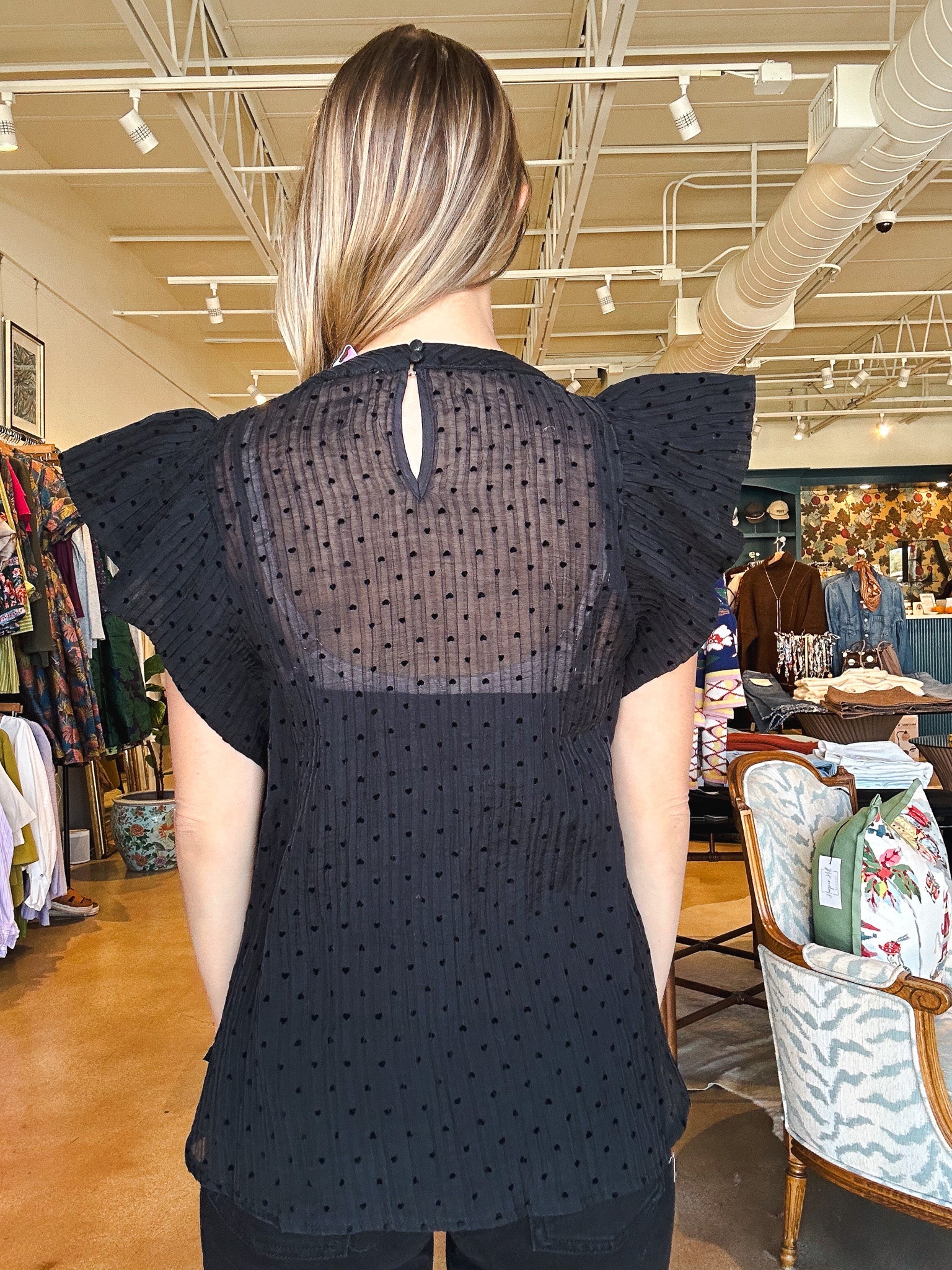 Oakleigh Ruffle Heart Top - Elle Maxine