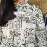 Olive Sketch Blouse - Elle Maxine