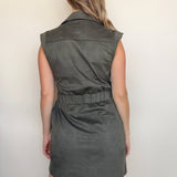 Olive Snap Front Dress - Elle Maxine
