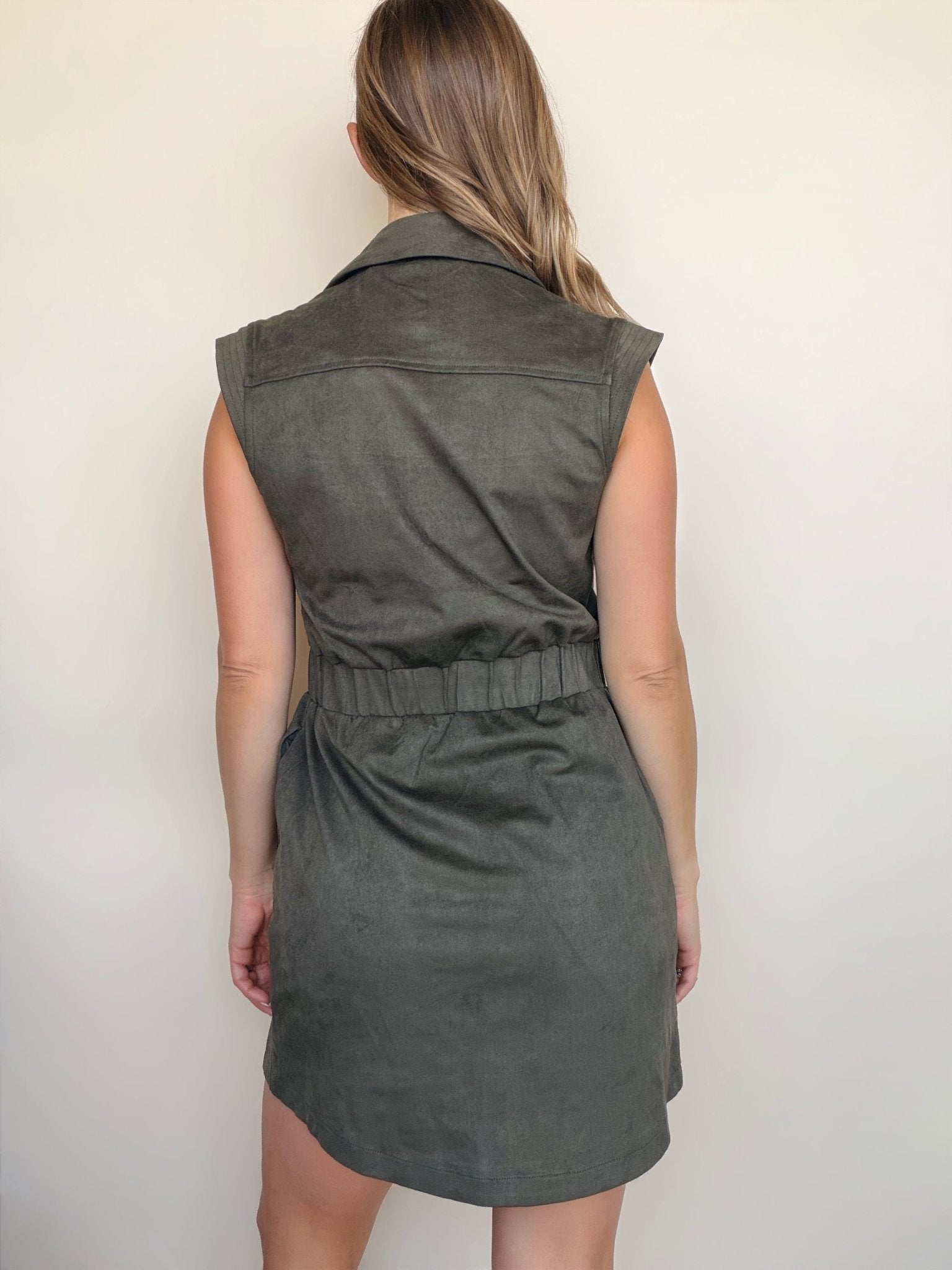 Olive Snap Front Dress - Elle Maxine