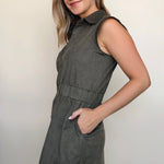Olive Snap Front Dress - Elle Maxine