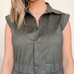 Olive Snap Front Dress - Elle Maxine