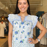 Olivia Floral Flutter Sleeve Top - Elle Maxine