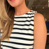 On the Yacht Shift Dress - Black Stripe - Elle Maxine